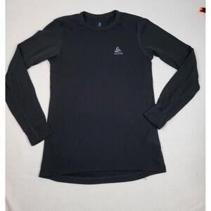 Odlo Baselayer Shirt Mens‎ Small Black Crew Neck Lightweight Stretch  Thermal